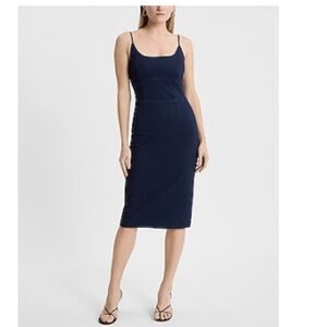 Express Denim Sleeveless Midi Sheath Dress- small
